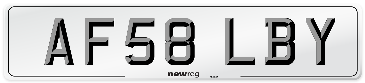 AF58 LBY Number Plate from New Reg